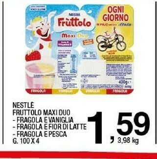 Sigma Fruttolo maxi duo fragola e pesca 400 g(ml) offerta