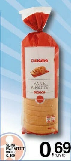 Sigma Sigma pane a fette bianco 400 g offerta