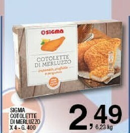 Sigma Sigma - 4 cotolette di merluzzo 400 g(ml) offerta