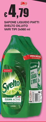 Sapone liquido piatti svelto diluito