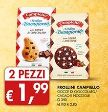 Coal Frollini campiello gocce di cioccolato/ cacao e nocciole offerta