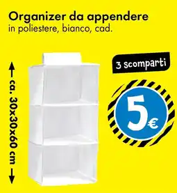 Tedi Organizer da appendere 3 Scomparti offerta