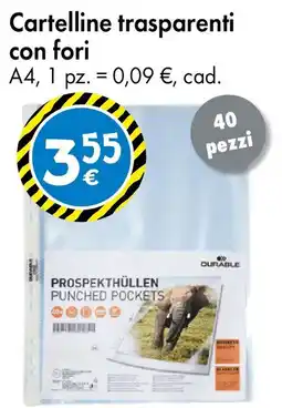 Tedi Cartelline trasparenti con fori offerta