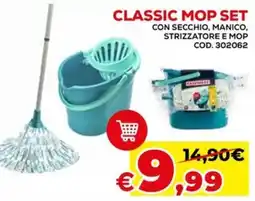 Conforama Classic mop set con secchio, manico. strizzatore e mop offerta