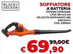 Conforama Black+ decker soffiatore a batteria power command litio 18v 2.0 ah offerta
