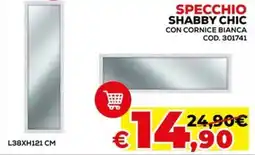 Conforama Specchio shabby chic con cornice bianca offerta
