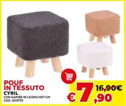 Conforama Pouf in tessuto cyril offerta