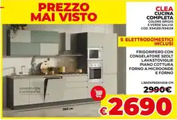 Conforama Clea cucina completa colore grigio offerta