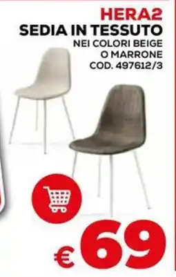 Conforama Hera2 sedia in tessuto nei colori beige o marrone offerta
