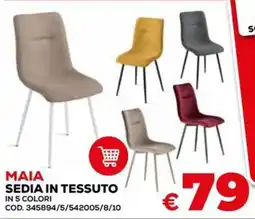 Conforama Maia sedia in tessuto in 5 colori offerta