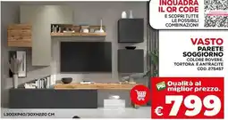 Conforama Vasto parete soggiorno colore rovere, tortora e antracite offerta