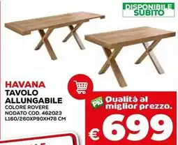 Conforama Havana tavolo allungabile colore rovere nodato offerta