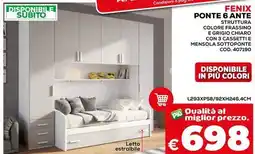 Conforama Fenix ponte 6 ante struttura colore frassino e grigio chiaro con 3 cassetti offerta