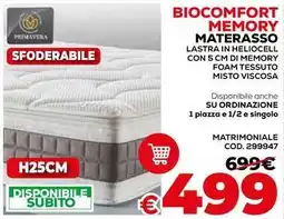Conforama Biocomfort memory materasso offerta