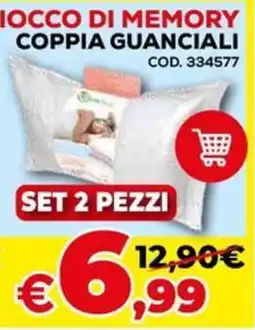 Conforama Fiocco di memory coppia guanciali offerta