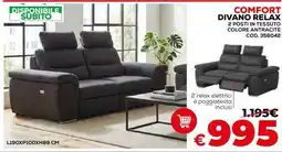 Conforama Comfort divano relax 2 posti in tessuto colore antracite offerta