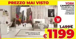 Conforama York cameretta colore betulla e bianco lucido composta come foto offerta