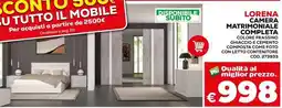 Conforama Lorena camera matrimoniale completa offerta