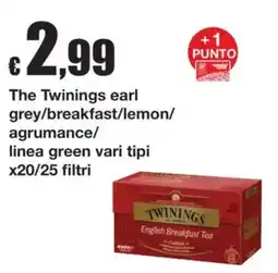 Sì con te The Twinings earl grey/breakfast/lemon/ agrumance/ linea green offerta