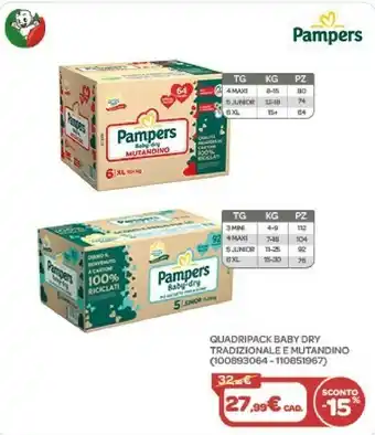 Bimbo Store Quadripack baby dry tradizionalee mutandino offerta