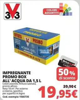 Brico Io 3V3 impregnante promo box all'acqua offerta