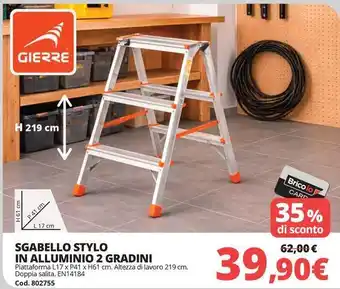 Sgabello stylo in alluminio 2 gradini