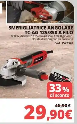 Brico Io Smerigliatrice angolare TC-AG 125/850 a filo 850 W, offerta
