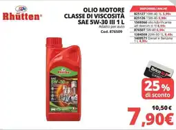Brico Io Rhütten olio motore classe di viscosità SAE 5W-30 III offerta