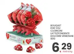 Eurospar Bouquet for you cuoricini latte/fondente dolcerie veneziane offerta