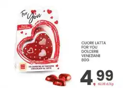Eurospar Cuore latta for you dolcerie veneziane offerta