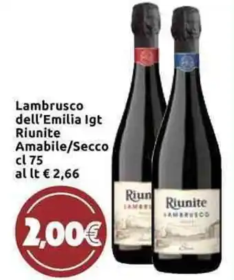 Lambrusco dell'Emilia Igt Riunite Amabile/Secco