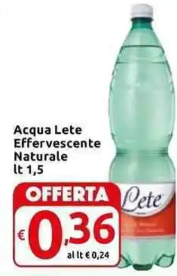 Carrefour Express Acqua Lete Effervescente Naturale offerta