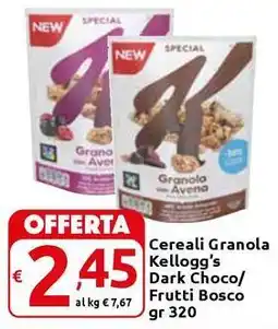 Carrefour Express Cereali Granola Kellogg's Dark Choco/ Frutti Bosco offerta