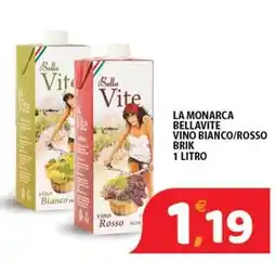 Premium Supermercati La monarca bellavite vino bianco/rosso brik offerta
