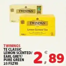 Premium Supermercati Twinings te classic lemon scented/ earl grey/ pure green 25 filtri offerta