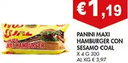 Coal Panini maxi hamburger con sesamo COAL offerta