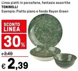 Iper La Grande Linea piatti in porcellana, fantasie assortite TONINELLI offerta