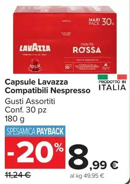 Carrefour Market Capsule Lavazza Compatibili Nespresso offerta