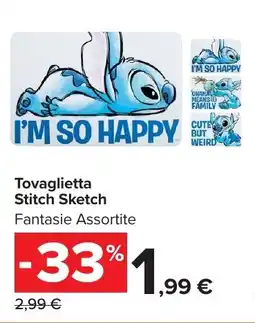 Carrefour Market Tovaglietta Stitch Sketch offerta