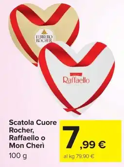 Carrefour Market Scatola Cuore Rocher, Raffaello o Mon Cherì offerta