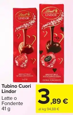 Carrefour Market Tubino Cuori Lindor offerta