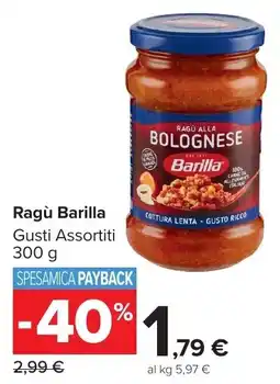 Carrefour Market Ragù Barilla offerta