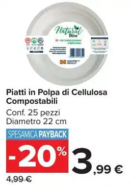 Carrefour Market Piatti in Polpa di Cellulosa Compostabili offerta