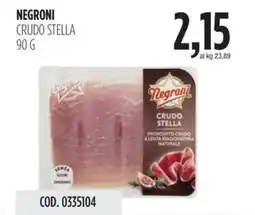 Carico Cash & Carry Negroni crudo stella offerta