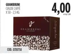 Carico Cash & Carry Granibruni cialde caffè x 50 offerta