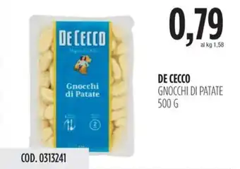 Carico Cash & Carry De cecco gnocchi di patate offerta
