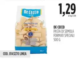 Carico Cash & Carry De cecco pasta di semola offerta