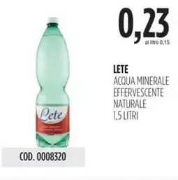 Carico Cash & Carry Lete acqua minerale effervescente naturale offerta