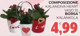 Eté Composizione kalandiva heart vaso 10 borsa kalankola offerta