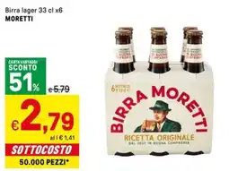 Iper La Grande Birra lager MORETTI offerta